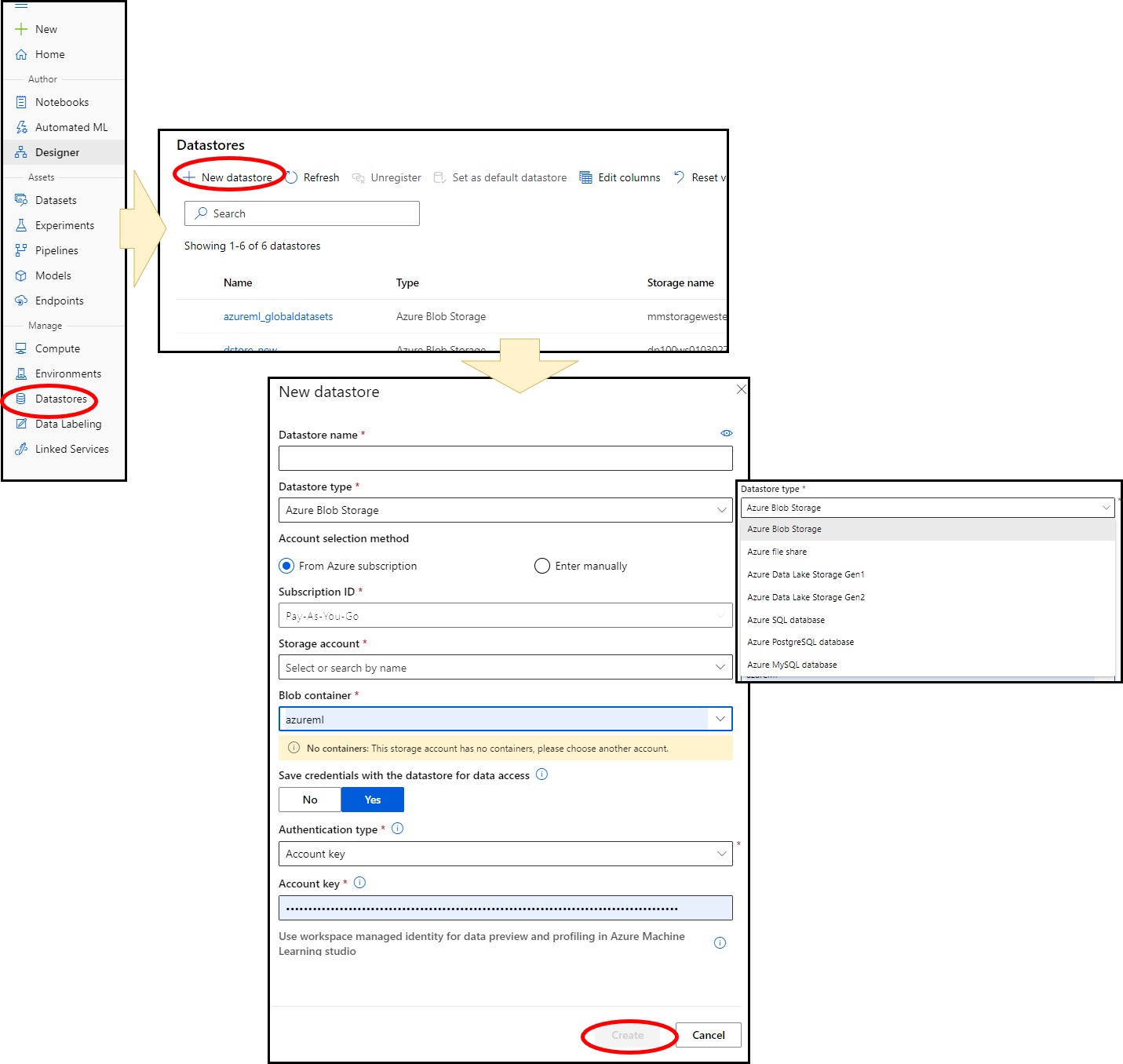 Creating a Datastore